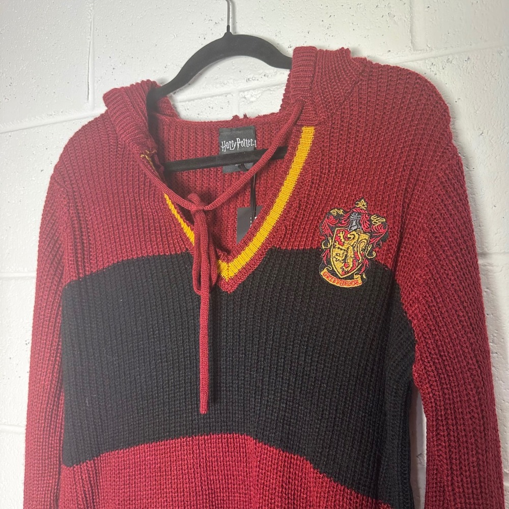 Harry Potter Gryffindor Crest Hoodie Sweater‎ Knit Pullover Women's MD
